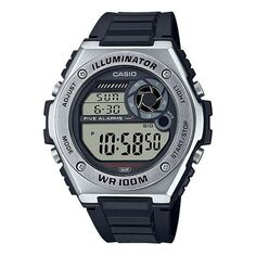 Часы CASIO Quartz Waterproof Sports Mens Black Digital, черный