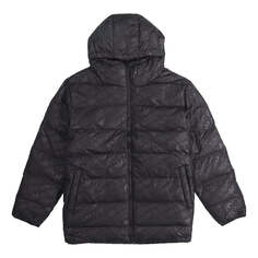 Пуховик adidas originals H Jacket Down Full Print Reversible Stay Warm hooded down Jacket Black, черный