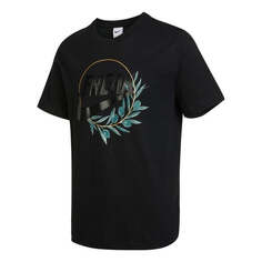 Футболка Men&apos;s Nike Plant Pattern Printing Round Neck Pullover Short Sleeve Black T-Shirt, черный