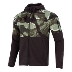 Куртка Men&apos;s Nike Dri-FIT Casual Splicing Camouflage Fleece Hooded Jacket Black, черный