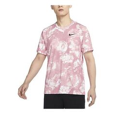 Футболка Men&apos;s Nike Pro Dri-FIT Logo Printing Round Neck Quick Dry Short Sleeve Pink T-Shirt, розовый