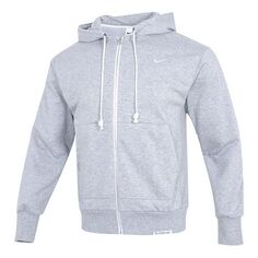 Куртка Men&apos;s Nike Solid Color Printing Logo Zipper Hooded Running Gym Jacket Gray, серый