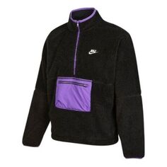 Куртка Nike Club Winter half-zip fleece jacket &apos;Black purple&apos;, черный