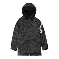 Пуховик Air Jordan Sports Stay Warm hooded Thicken mid-length Down Jacket Black, черный Nike