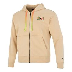 Куртка Men&apos;s Nike Printing Alphabet Zipper Hooded Running Fitness Training Jacket Khaki, хаки