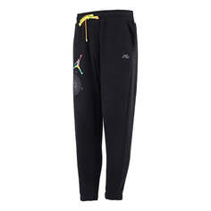Брюки Air Jordan Solid Color Word Embroidered Joggers/Pants/Trousers Men&apos;s Black, черный Nike