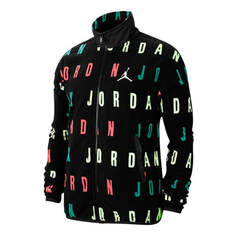 Куртка Air Jordan Jumpman Logo Printing Windproof Stand Collar Jacket Black, черный Nike