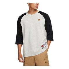 Футболка Nike SB Colorblock Round Neck Pullover Three-Quarter Sleeve T-Shirt Unisex Gray, серый