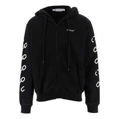 Толстовка Men&apos;s OFF-WHITE FW22 Chain Logo Printing Zipper Loose Fit Autumn Black, черный