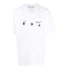 Футболка OFF-WHITE SS22 Logo Printing Short Sleeve Loose Fit White T-Shirt, белый
