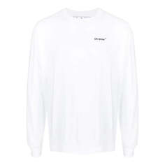 Футболка Men&apos;s OFF-WHITE SS22 Logo Printing Long Sleeves White T-Shirt, белый