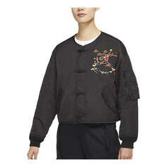 Куртка (WMNS) Air Jordan Chinese New Year Printing Ribbed Cuff Reversible Jacket Black, черный Nike