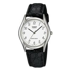 Часы CASIO Leather Band Waterproof Men White Mens Analog, белый