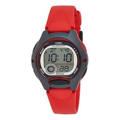 Часы CASIO Red/Black Kids Waterproof Quartz 35mm Strap Stopwatch Watch Digital, черный