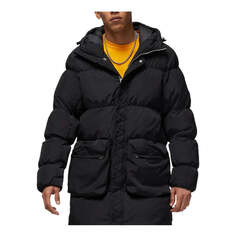 Куртка Air Jordan Logo Zipper Mid-Length Down Jacket &apos;Black&apos;, черный Nike