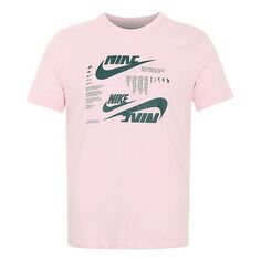Футболка Nike Sportswear Logo Printing Casual Sports Round Neck Short Sleeve Pink, розовый