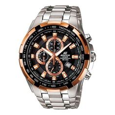 Часы CASIO EDIFICE Quartz Waterproof Mens BlackGold Analog, черный