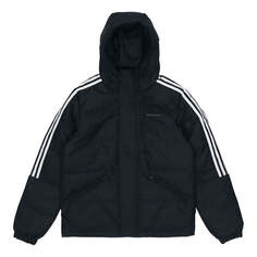 Пуховик adidas neo M Dwn Wnt Prka Stay Warm Windproof hooded down Jacket Black, черный