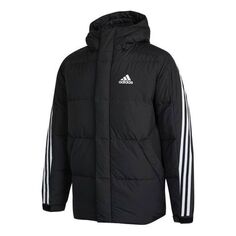 Пуховик adidas 3st Puffy Dwn J Casual Sports Stay Warm hooded down Jacket Black, черный