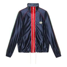 Куртка GUCCI Shiny Jersey Jacket With Web &apos;Blue&apos;, синий
