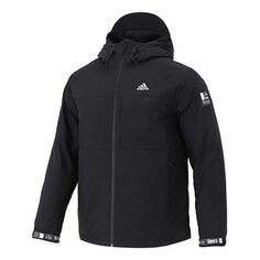 Пуховик adidas Snw Down Jkt Drawstring hooded Casual Stay Warm Down Jacket Black, мультиколор