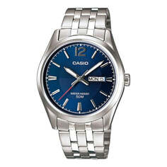 Часы Men&apos;s CASIO Quartz Movement Stainless Steel Strap Waterproof Quartz Watch Blue Mens, синий