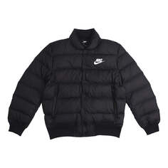 Пуховик Nike Stay Warm Windproof Short Stand Collar Athleisure Casual Sports Down Jacket Black, черный
