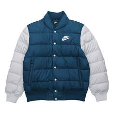 Пуховик Nike Stay Warm Colorblock Sports Down Jacket White Blue Whiteblue, синий