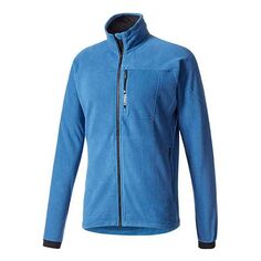 Куртка adidas Casual Sports Fleece Stand Collar Slim Fit Jacket Blue, синий