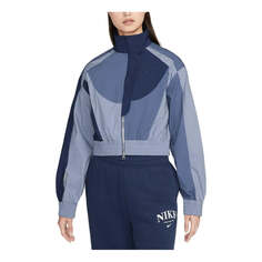 Куртка (WMNS) Nike Sportswear Collection Short Patchwork Jacket &apos;Blue&apos;, синий