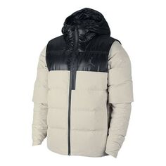 Пуховик Air Jordan protection against cold Stay Warm hooded Colorblock Casual Sports Down Jacket White, белый Nike