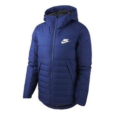 Пуховик Nike Outdoor Windproof Stay Warm Casual hooded down Jacket Navy Blue Dark blue, синий