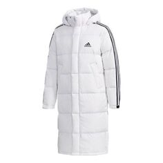 Пуховик adidas 3st Long Parka Stay Warm Solid Color mid-length hooded down Jacket White, белый