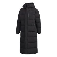 Пуховик adidas Xplr Dwn Bench Stay Warm Solid Color mid-length hooded down Jacket Black, черный