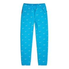 Брюки Men&apos;s Nike NRG Swoosh Logo Full Print Straight Sports Pants/Trousers/Joggers Blue, синий