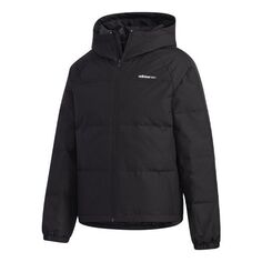 Пуховик adidas neo Loose hooded Short Sports Down Jacket Black, черный