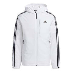 Пуховик Men&apos;s adidas 3St Down Jkt Stripe Outdoor Sports Hooded With Down Feather White Jacket, белый