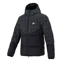 Пуховик Nike Splicing Sports Stay Warm hooded down Jacket Black, черный