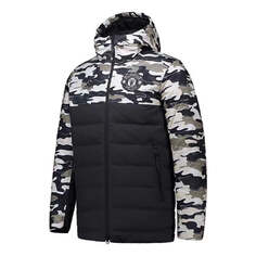 Пуховик adidas Contrasting Colors Camouflage Pattern Zipper hooded down Jacket Black, черный
