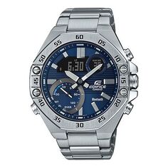 Часы Casio Edifice Waterproof Analog-Digital Watch &apos;Marine Blue Silver&apos;, синий