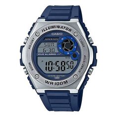 Часы CASIO Quartz Waterproof Sports Mens Blue Digital, синий