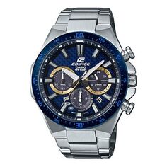 Часы Casio Edifice Analog Watch &apos;Silver Sapphire Crystal Blue&apos;, синий
