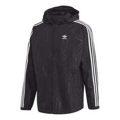 Куртка Men&apos;s adidas originals Stripe Logo Casual Sports Hooded Jacket Autumn Black, мультиколор