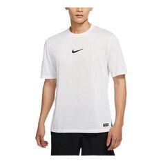 Футболка Men&apos;s Nike Pro Dri-FIT Adv Training Sports Quick Dry Solid Color Round Neck Short Sleeve White T-Shirt, мультиколор