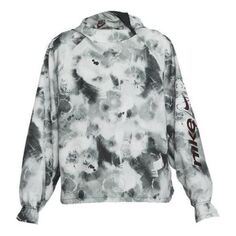 Куртка (WMNS) Nike Air Dri-FIT Colorblock Splash Ink Alphabet Running Sports Hooded Pullover Jacket Smoke Gray, мультиколор