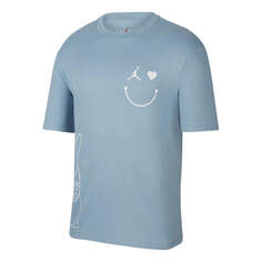 Футболка Men&apos;s Air Jordan Smiling Face Pattern Logo Printing Round Neck Short Sleeve Blue T-Shirt, мультиколор Nike