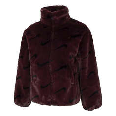 Куртка (WMNS) Nike Printed Faux Fur Jacket Asia Sizing &apos;Burgundy&apos;, цвет burgundy