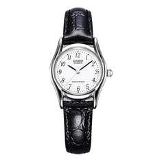 Часы CASIO Female DRESS Japan / South Korea Fashion White DialBlack Strap WhiteBlack Analog, белый