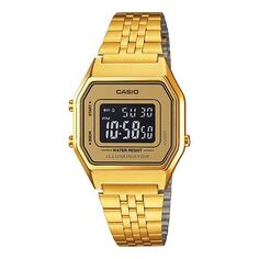 Часы CASIO Classical Vintage Square Waterproof Unisex Mens Gold Digital, желтый