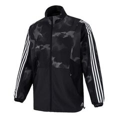 Куртка adidas St Wv Newblock Casual Sports Breathable Camouflage Stand Collar Jacket Black, черный